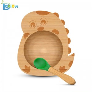 Velkoobchod Levné dětské nádobí Bambusový biologicky rozložitelný bambusový talíř pro děti Vlastní dětská bambusová sací mísa